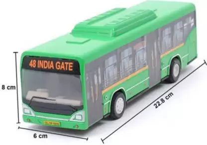 DTC bus Pull back Friction Toy for KIDS (Green, Pack of: 1)