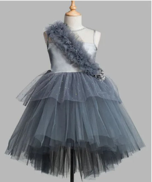 Dance Dresses Silver / Red Frill Dress for Girls