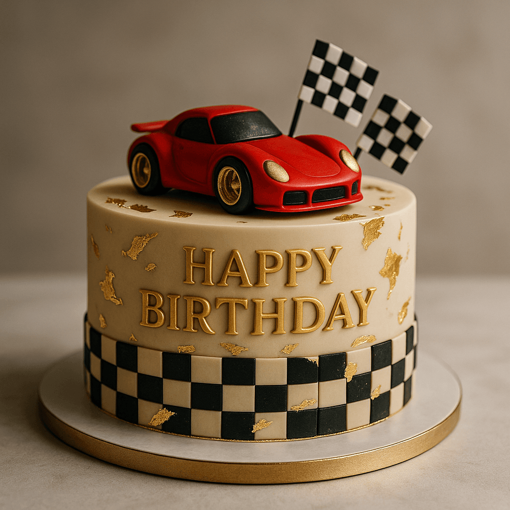 I want a cake for my son design it like racing car or inspired
