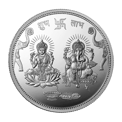 GANESH LAKSHMI 999.9 PURITY 50 GM SILVER COIN