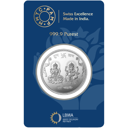 Ganesh Lakshmi ji 999.9 Purity 10 gm Silver Coin