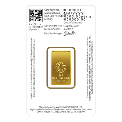 LAKSHMI 24K (999.9) 10 GM GOLD BAR