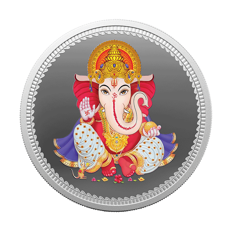 LORD GANESHA (999.9) PURITY 50 GM SILVER COIN