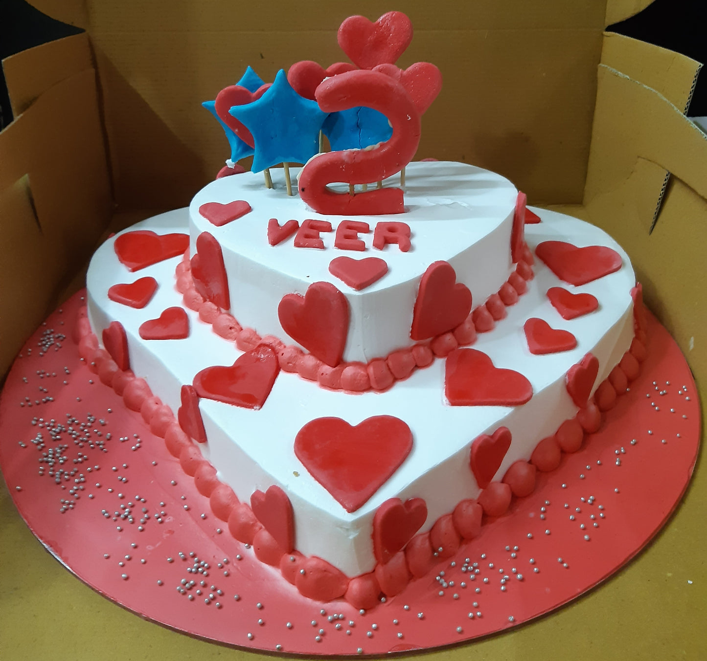 Pocket Friendly Pretty Heart Cake