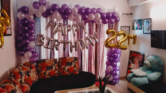 Purple & White Balloons Decoration For Special Days