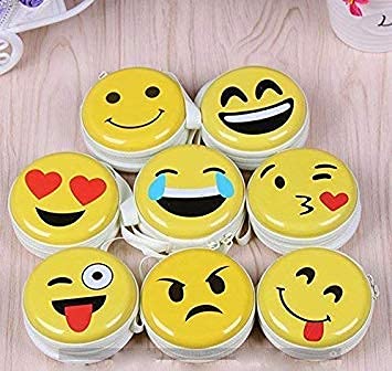 Smiley Tin Case - Set of 12 for Earphone Adapter Pouch