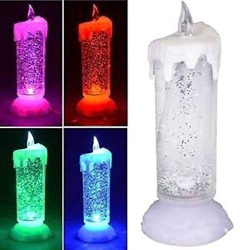 Water Swirling Glitter Romantic Candle with LED Color