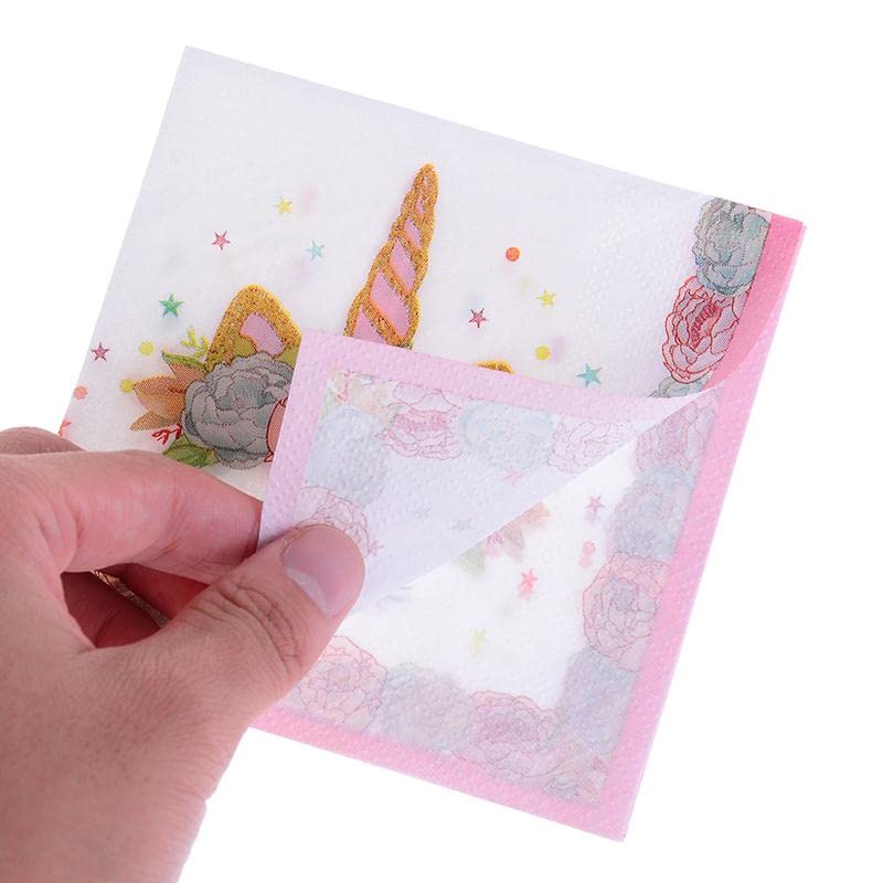 Unicorn (Horn) Theme Tissue Paper/Napkin for Birthday Party (20 Pieces)