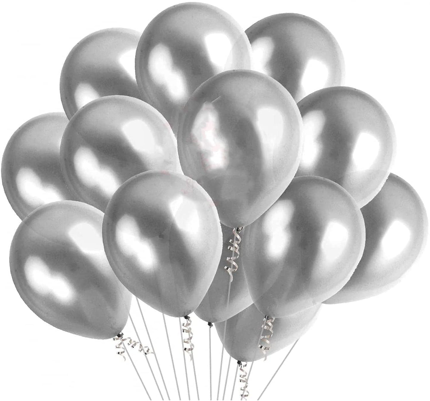 100 Pcs Rose Gold & Silver Decoration Metallic Balloon, Metallic Balloons pack for decoration