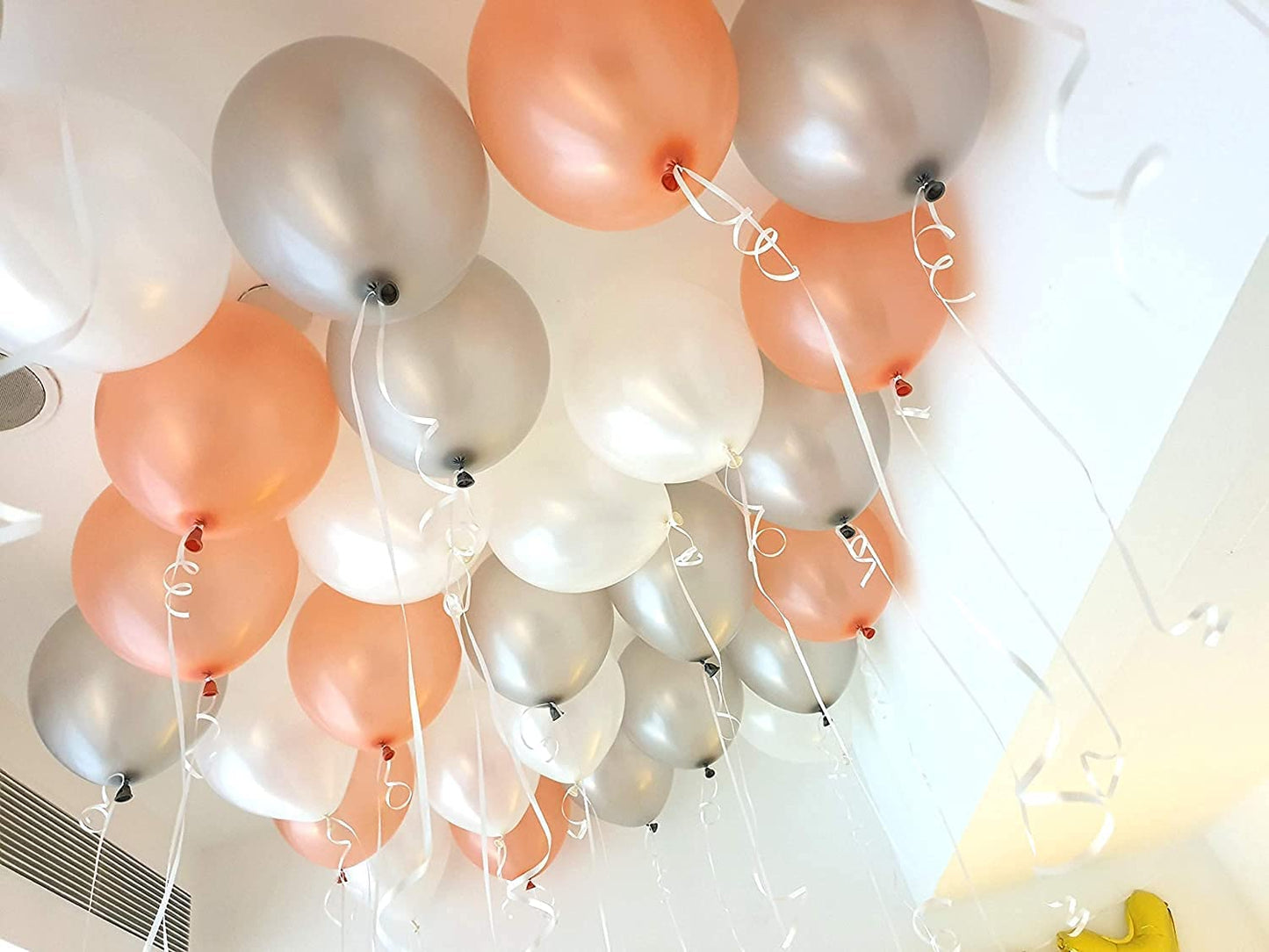 100 Pcs Rose Gold & Silver Decoration Metallic Balloon, Metallic Balloons pack for decoration