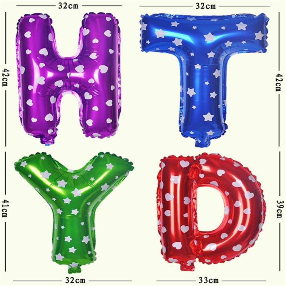 Happy Birthday Letters Foil Balloon Set Decoration with Tassel Combo