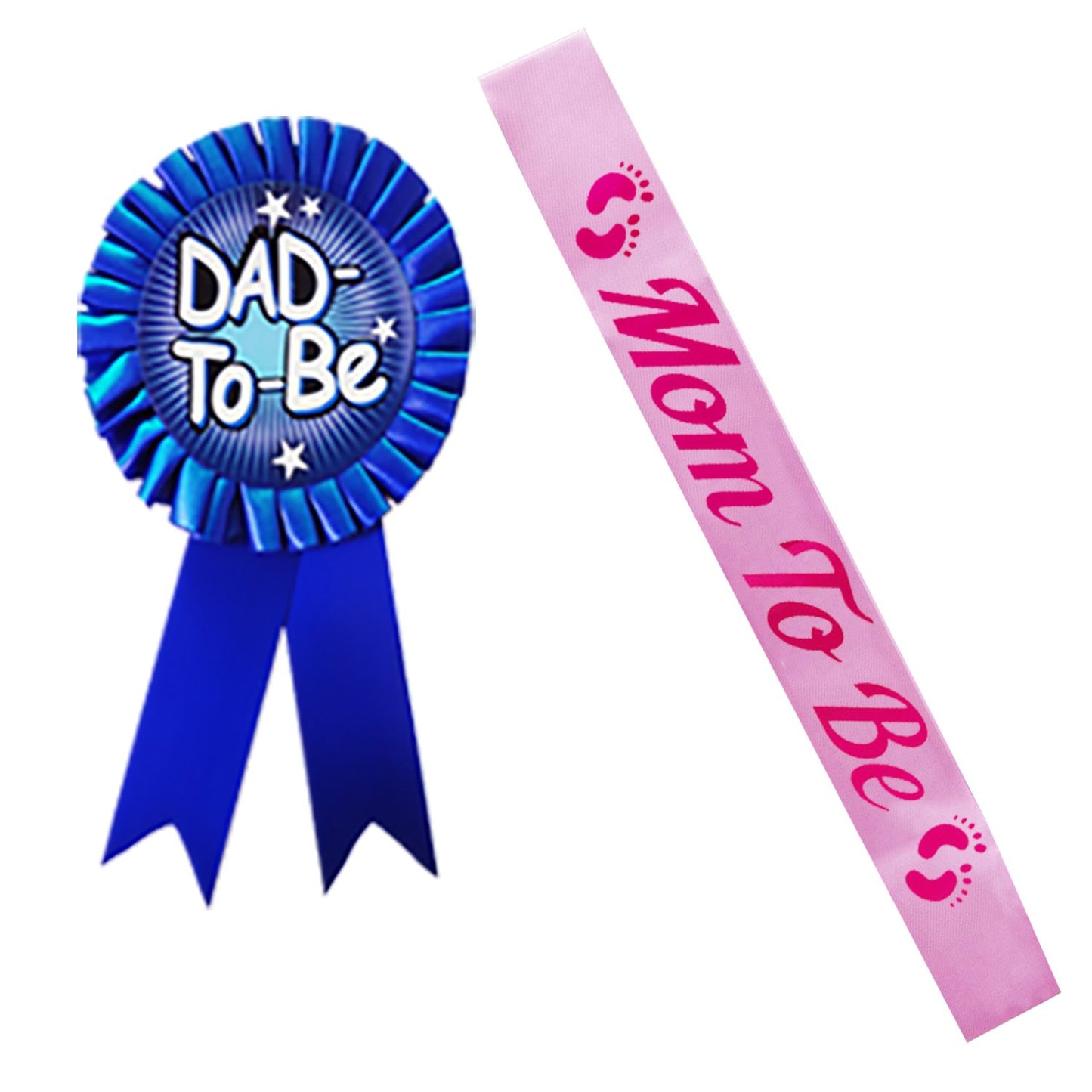 Dad to Be Badge and Mom to Be Sash for Baby Shower Decoration Material