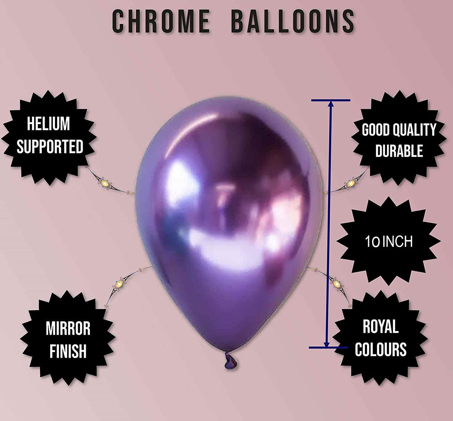 Metallic Chrome Balloons Pack of 50