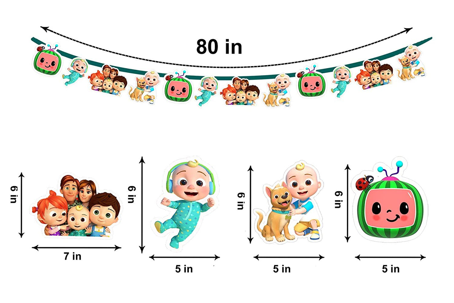 Co Co Melon Theme Character Bunting Banner Set