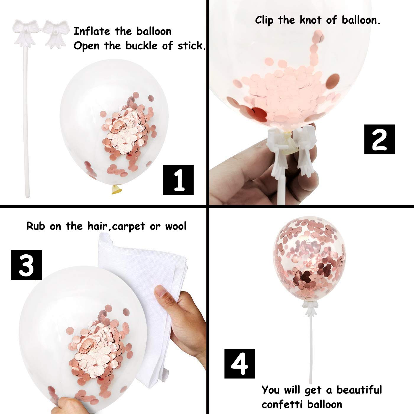 Rose Gold Cake Decoration Kit Set