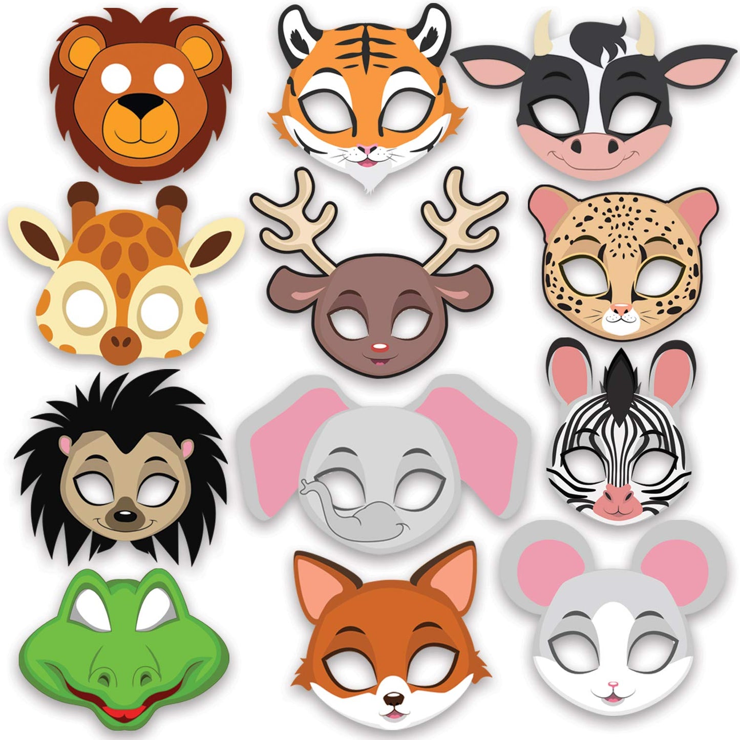 Animal Eye mask -12 Pieces for Jungle Birthday Theme Decoration