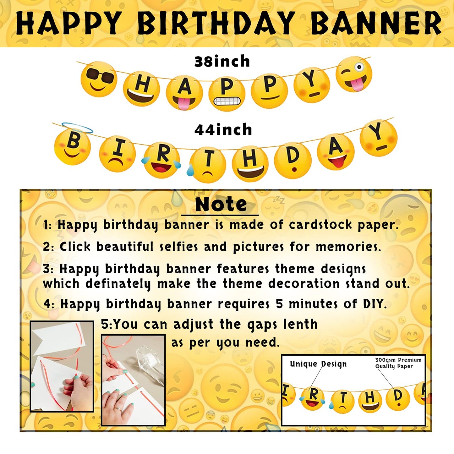 Emoji Theme Birthday Decoration Kit Combo