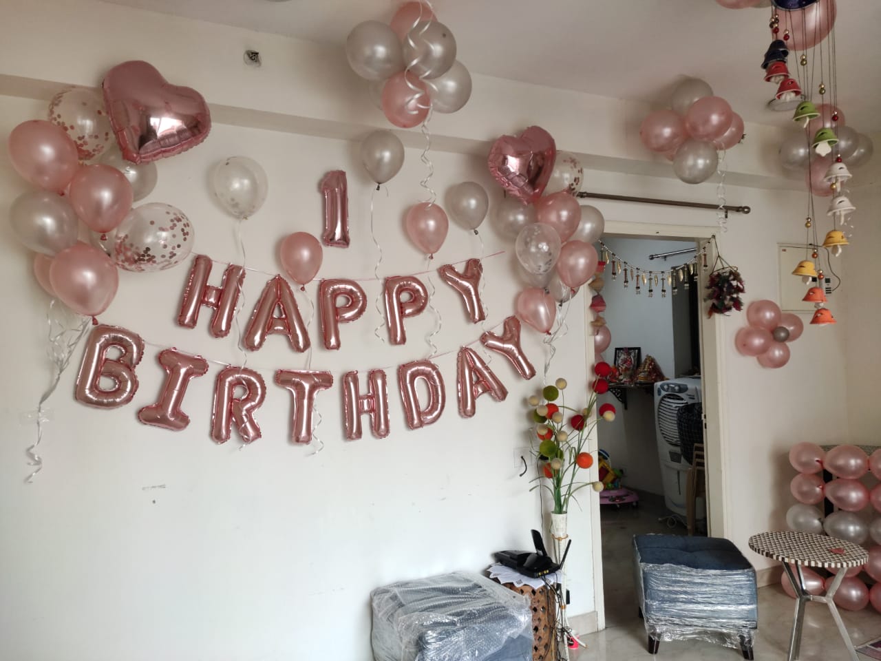 Pink & White Balloons Decoration