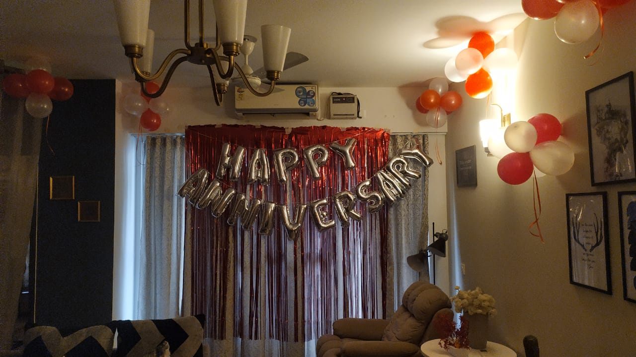 White & Red Balloons Decoration For Special Days