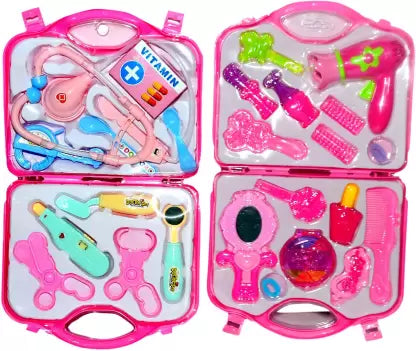 Combo Pack of Doctor Set and Makeup Kit For Kids