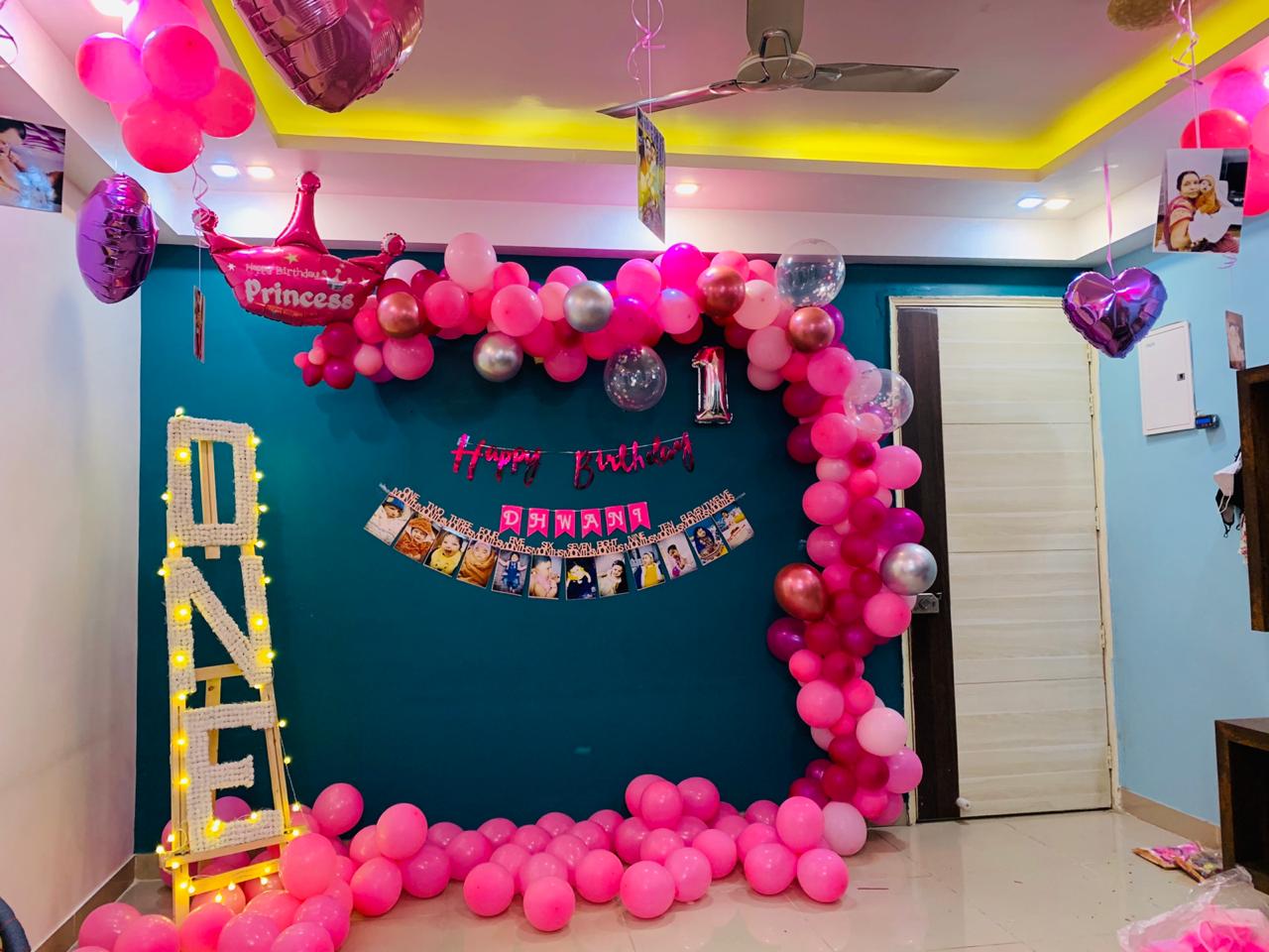 Pink Balloons Decoration For Girls