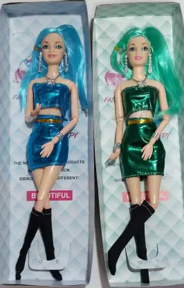 Pack of 2 Green & Blue Doll