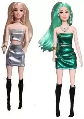 Foldable doll (Pack of 2 Silver & green)