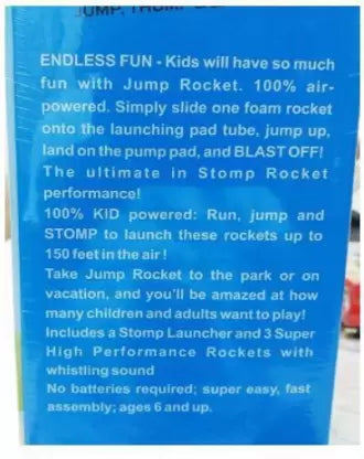 Jump Rocket Stomp Launcher and 3 Foam Tipped Rockets