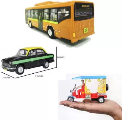 Dtc Toys Pack of 3 Pull Back Action Miniature Models