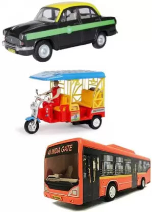 Dtc Toys Pack of 3 Pull Back Action Miniature Models