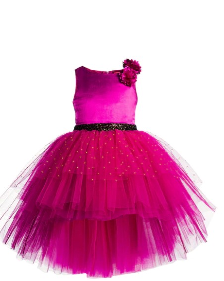 Black & Pink Frill Dress for Girls